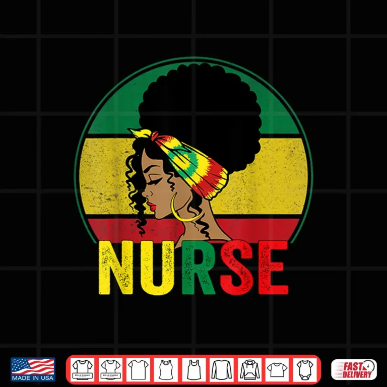 Design Black Woman Nurse Afro Melanin Vintage Black History Month Shirt
