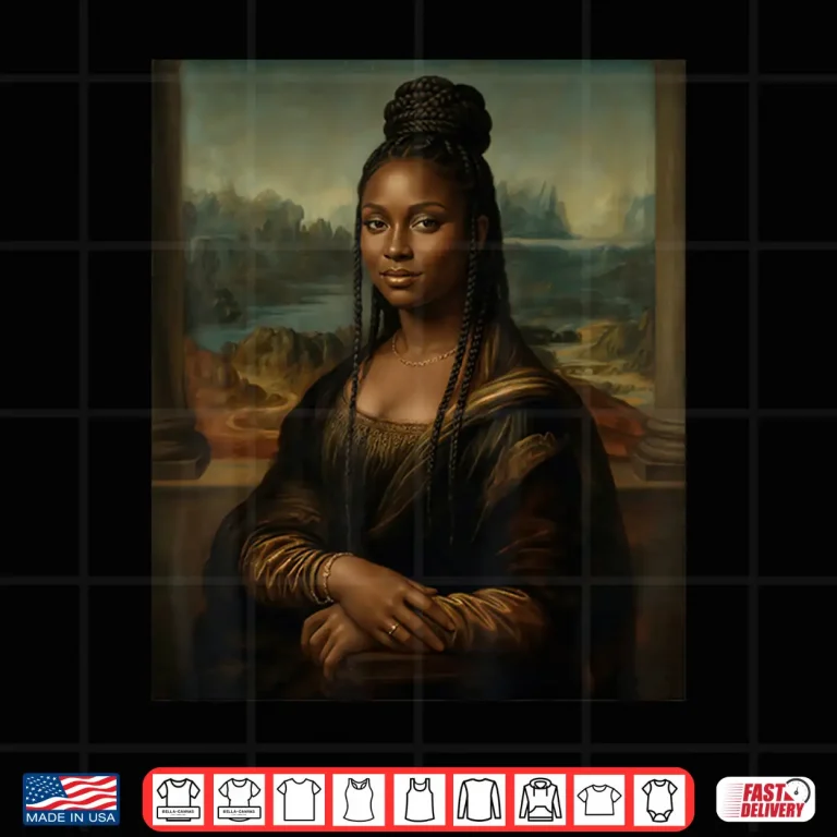 Design Black Mona Lisa Woman Juneteenth African Melanin Pride Shirt