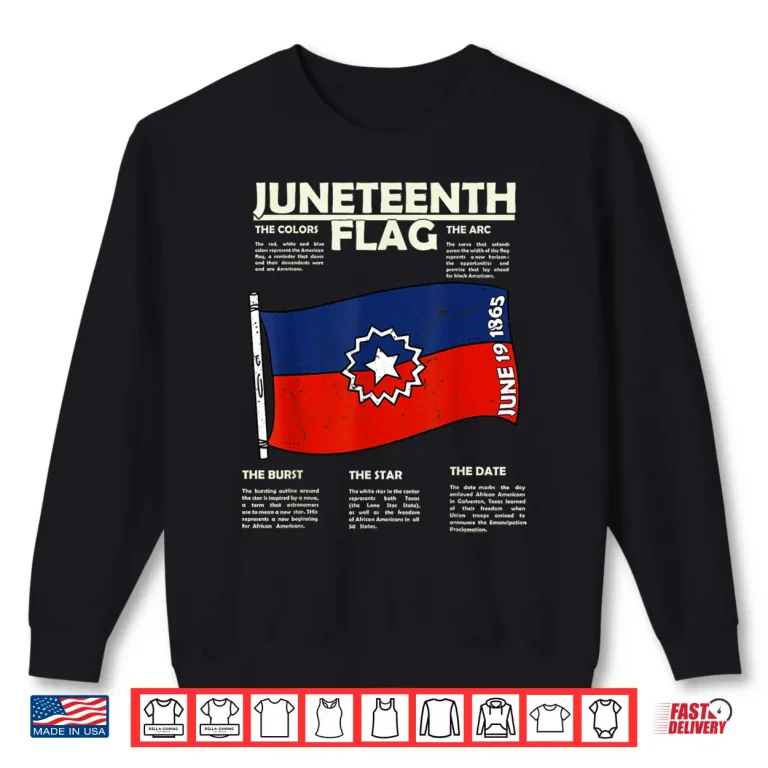 Sweatshirt Juneteenth Red White Blue Symbolic Flag Breakdown Meaning Shirt