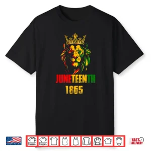 Lion Juneteenth Cool 1865 Freedom African June 19Th Shirt