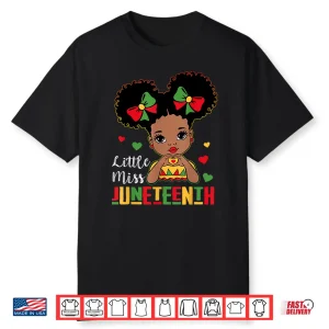 Little Miss Juneteenth Shirt Girl Toddler Black History Kids Shirt