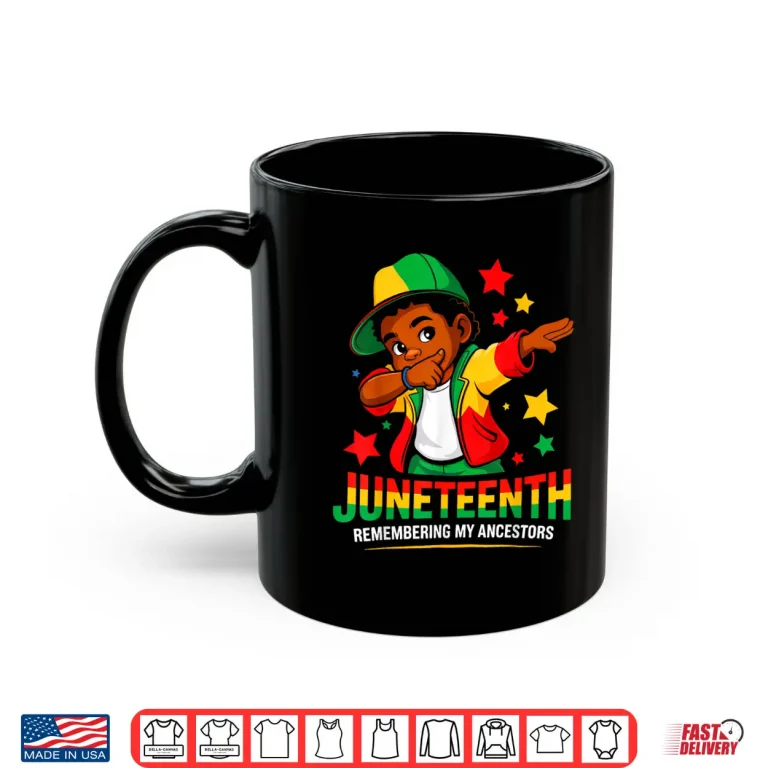 Mug Remembering My Ancestors Juneteenth African American Boys Shirt