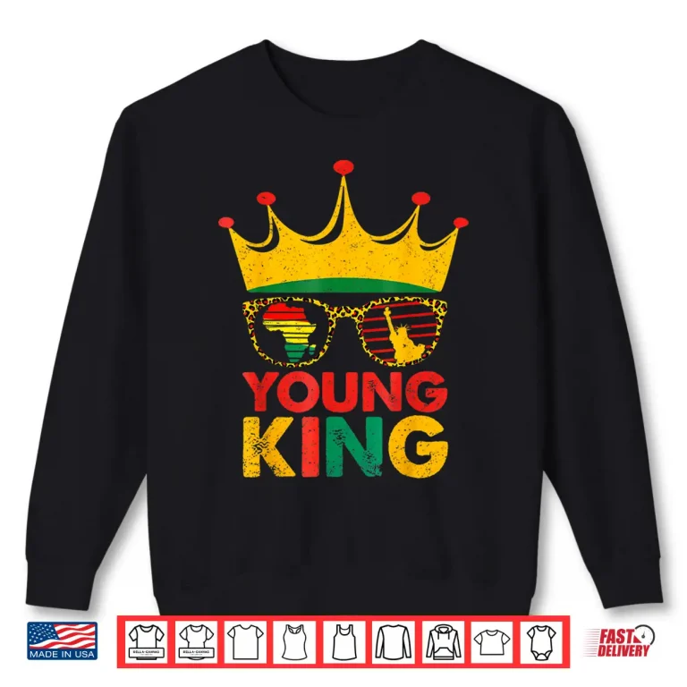 Sweatshirt Young King Crown African American Kids Boys 1865 Juneteenth Shirt