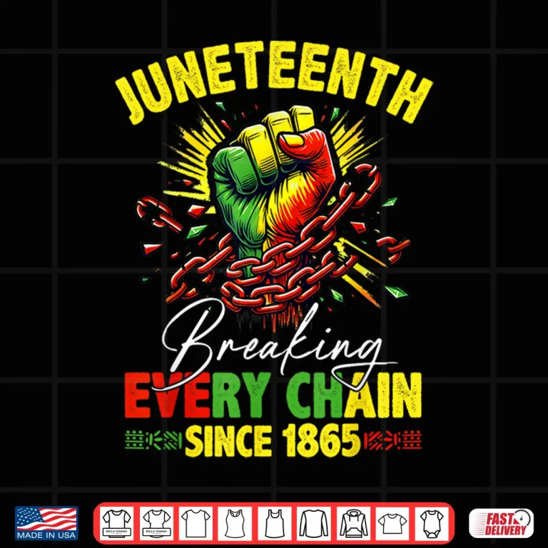 Design Breaking Every Chain Since 1865 Juneteenth Freedom Women Men Shirt