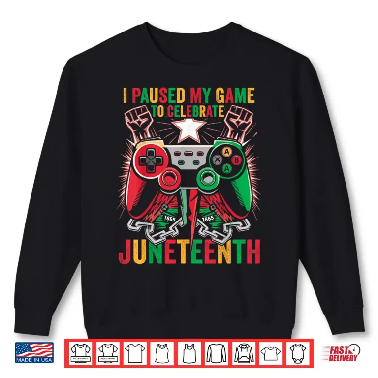 Sweatshirt Gaming I Paused My Game To Celebrate Juneteenth Kids Boys Shirt