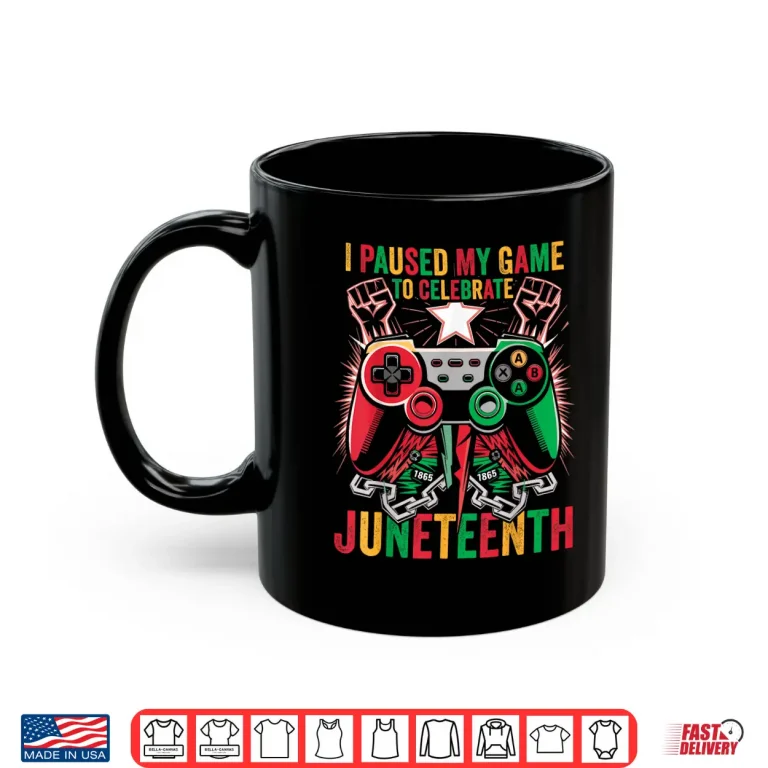 Mug Gaming I Paused My Game To Celebrate Juneteenth Kids Boys Shirt