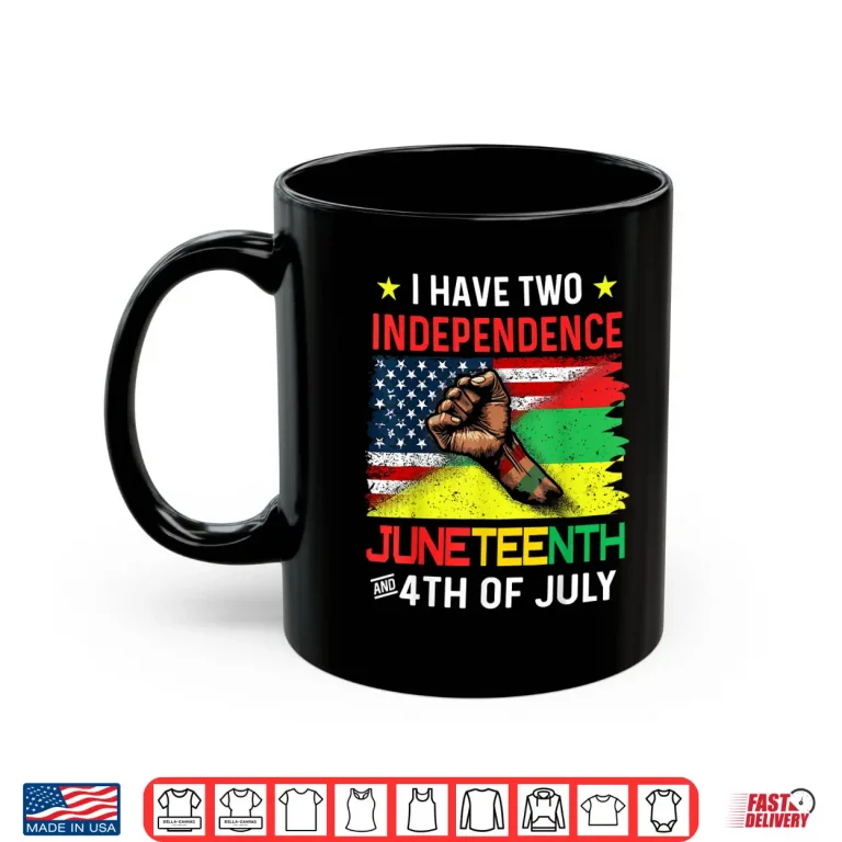 Mug Juneteenth 1865 black African American flag usa 4th of july Shirt