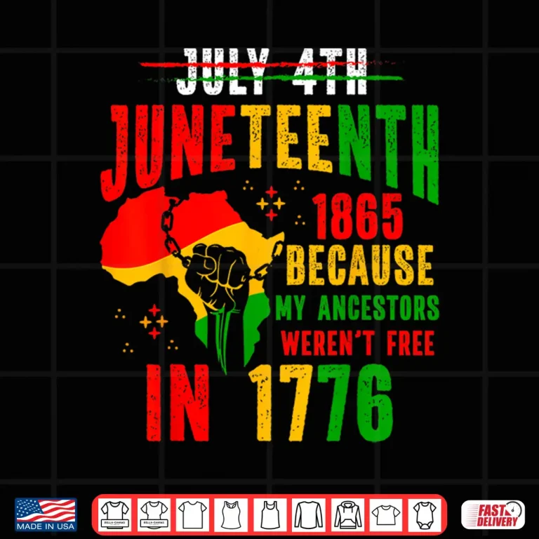 Design Juneteenth 1865 Because My Ancestor Werent Free 1776 Men Shirt