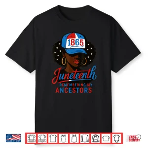 Juneteenth Red White Blue Remembering My Ancestors Women Shirt