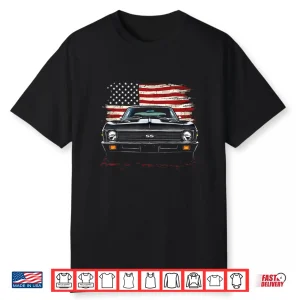 1972 72 Nova Ss Front Grill Patriotic American Flag Shirt