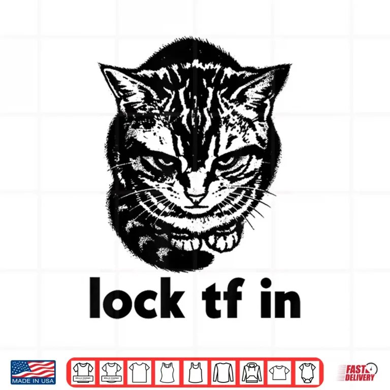 Design Funny Lock TF in Cat Graphic Motivational Retro Shirt