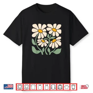 Retro Daisy Flowers Minimal Floral Graphic Cottagecore Shirt