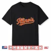 Retro Illinois Tee Vintage Illinois Orange Blue Throwback Il Shirt