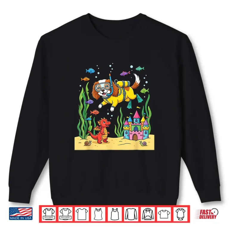 Sweatshirt Scuba Dog Dragon Aquarium Fun Shirt