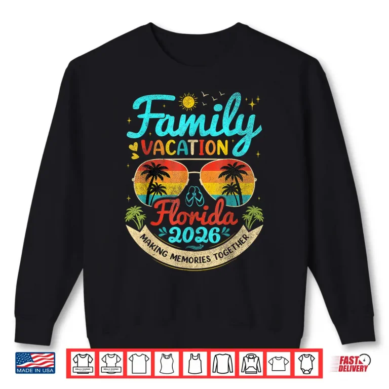 Sweatshirt Vintage Family Vacation Florida 2026 Florida Group Shirt