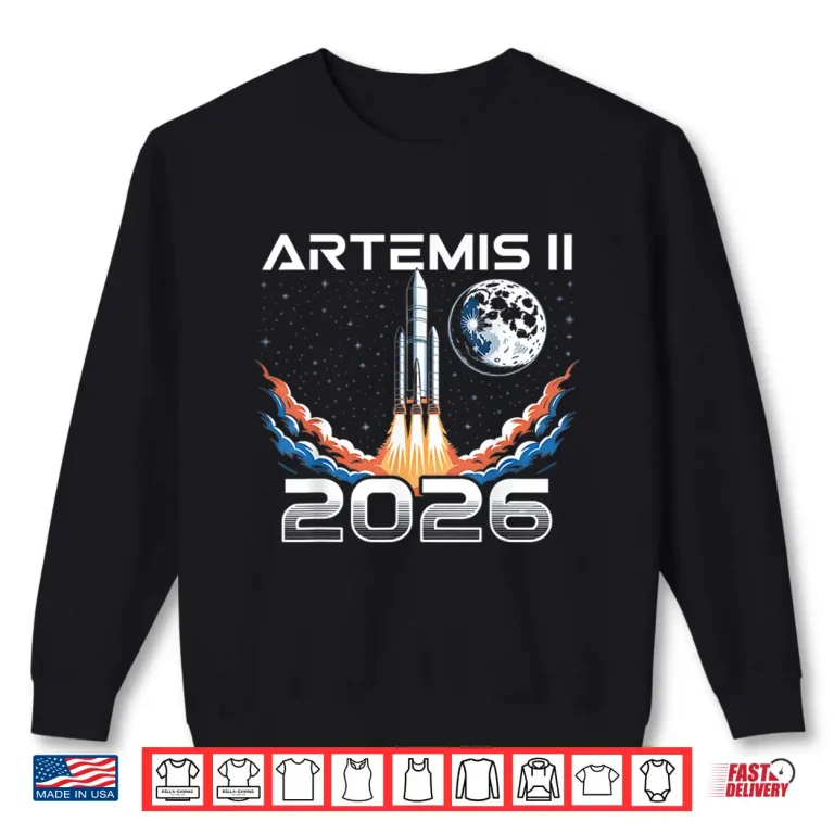 Sweatshirt Artemis II Launch Back to The Moon 2026 Space Shirt