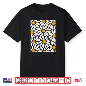 Boho Retro White Daisy Floral Summer Art Shirt