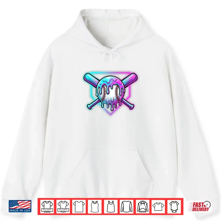 Hoodie Dripping Baseball Drip Boys Ice Cream Drip Youth Boys Kids Shirt