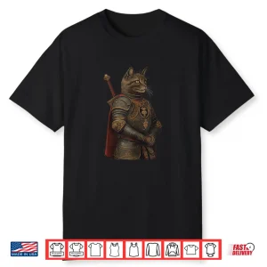 Royal Feline Paladin Cat Knight With Sword Shirt