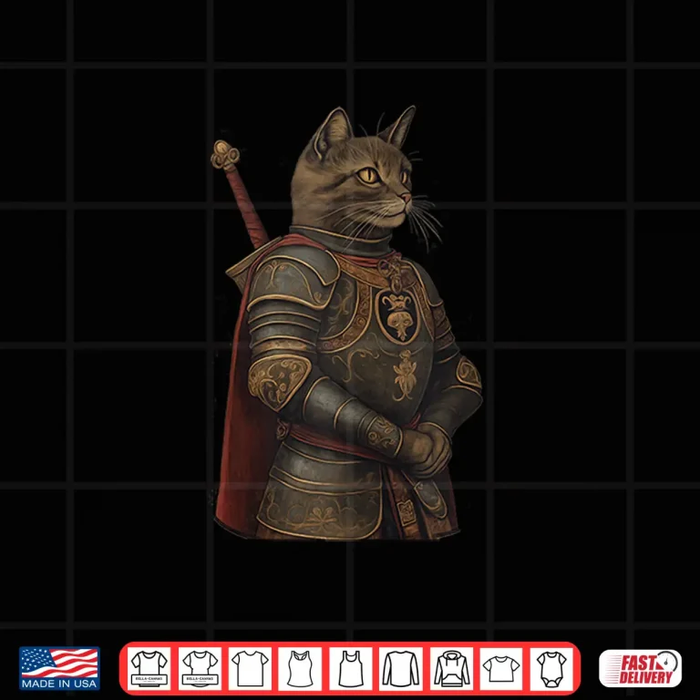 Design Royal Feline Paladin Cat Knight with Sword Shirt