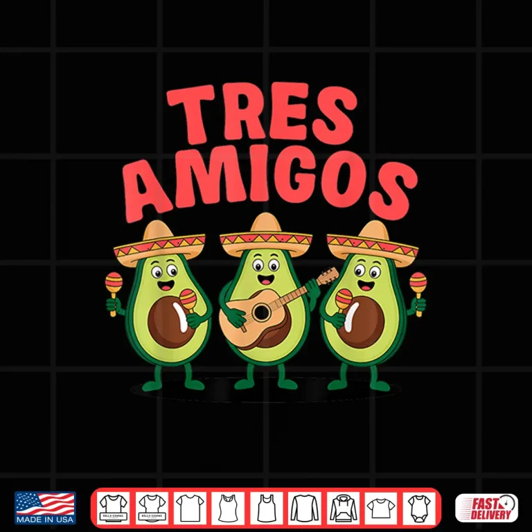 Design Tres Amigos Avocados Guac Cinco De Mayo Fiesta Mexican Kids Shirt