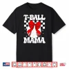 Groovy Tball Mom Softball T Ball Mama Checkered Mothers Day Shirt
