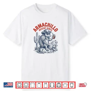 Armachillo Desert Vibes Cowboy With Bandana And Drink Shirt
