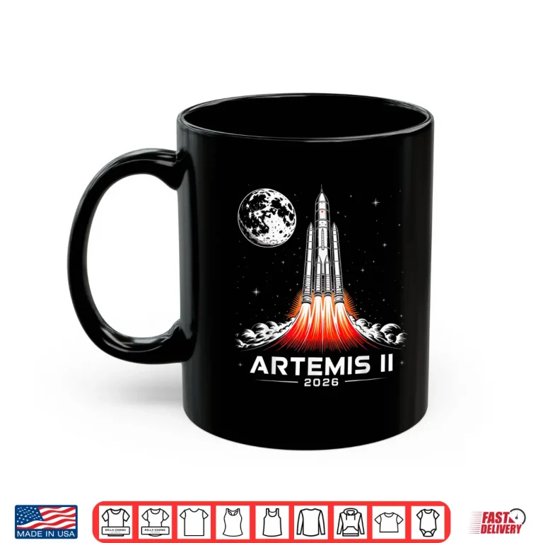 Mug Artemis II Rocket Launch Space Exploration Back to the Moon Shirt