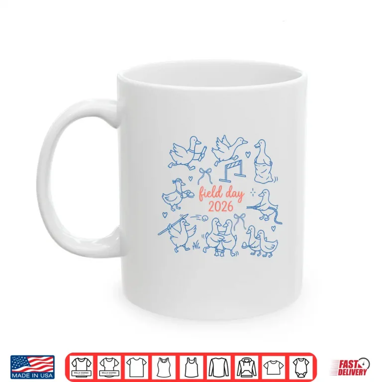 Mug Retro Field Day Geese 2026 School Game Day Teachers Students Shirt