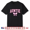 Auntie Coquette Bow Retro Pink Aesthetic Mother’S Day Aunt Shirt