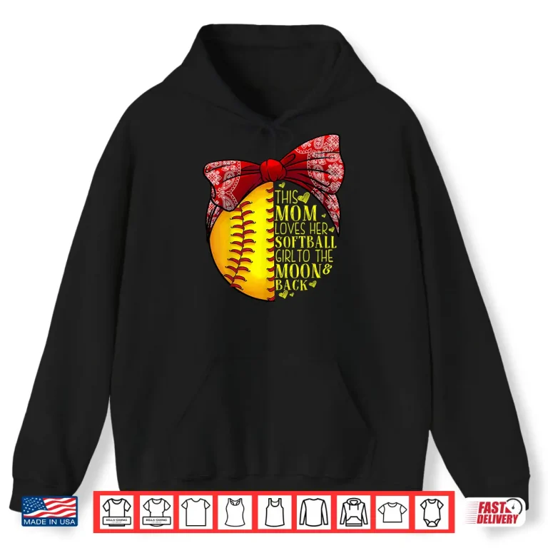 Hoodie Funny Softball Gift Mom Women Pitcher Catcher Girls Lovers Shirt