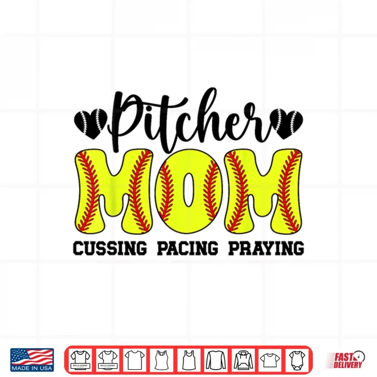 Design Funny Softball Pitcher Mom Of A Softball Pitcher Mama Shirt