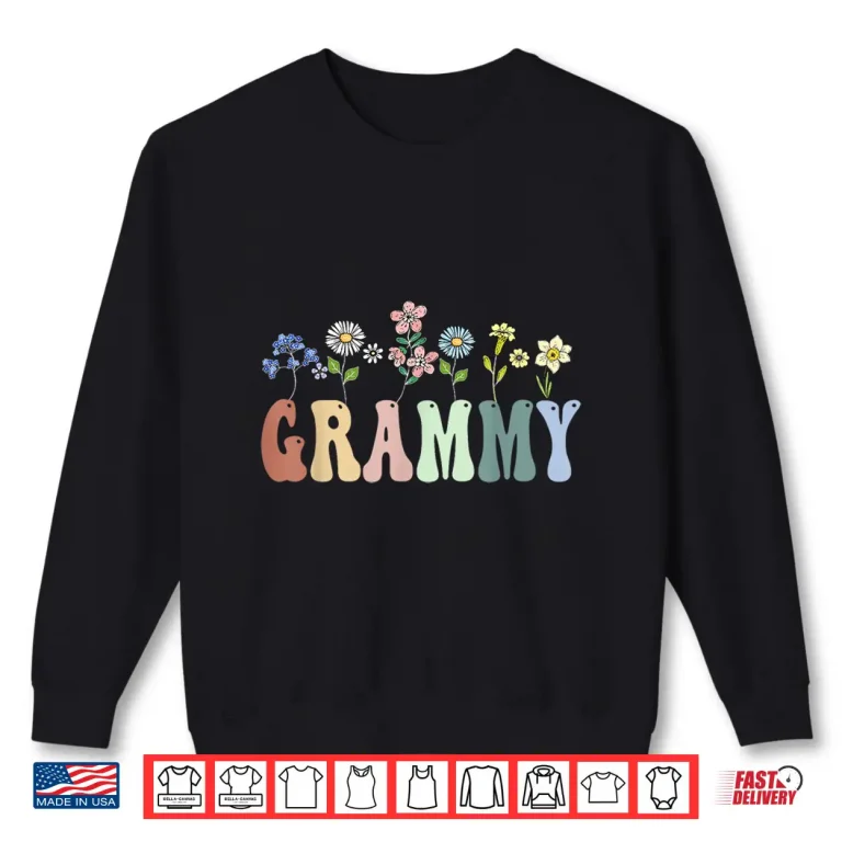 Sweatshirt Grammy Gifts Women Wildflower Floral Design Grammy Shirt