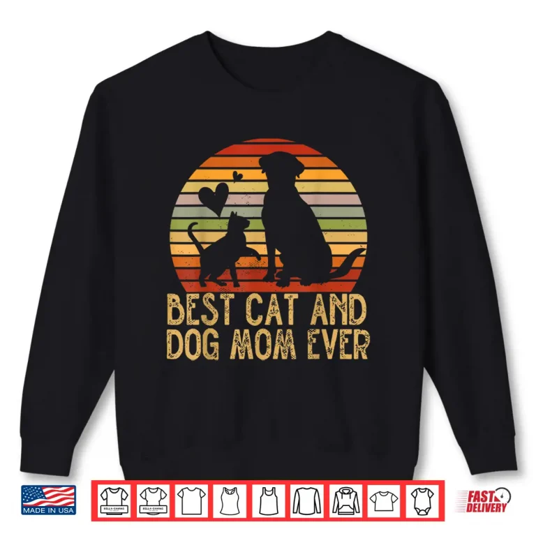 Retro Cat Dog Mom Cat Mama Furmama Puppy Kitty Mother'S Day Shirt 2 Sweatshirt Retro Cat Dog Mom Cat Mama Furmama Puppy Kitty Mothers Day Shirt
