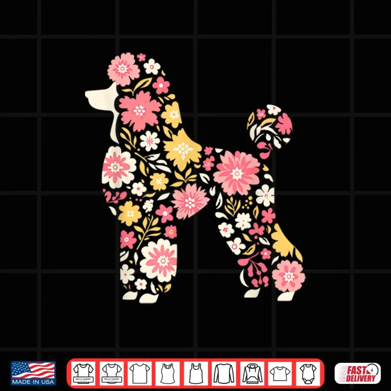 Design Funny Floral FLower Poodle Mom Grandma Womens Mothers Day Shirt