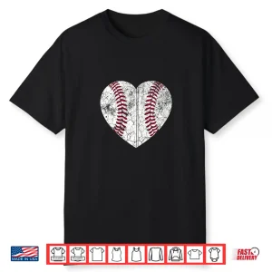 Baseball Heart Fun Mom Dad Men Women Softball Wife Shirt