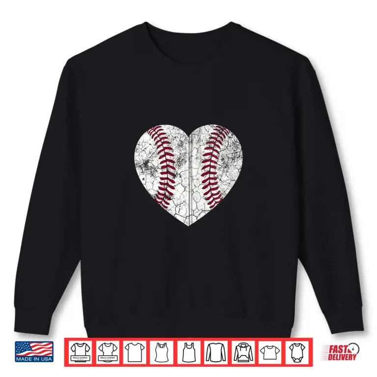 Sweatshirt Baseball Heart Fun Mom Dad Men Women Softball Wife Shirt