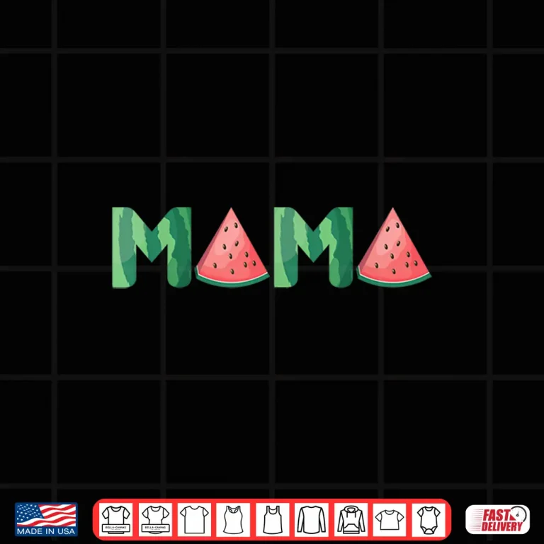 Design Mama Watermelon Funny Summer Fruit Gift Great Mothers Day Shirt