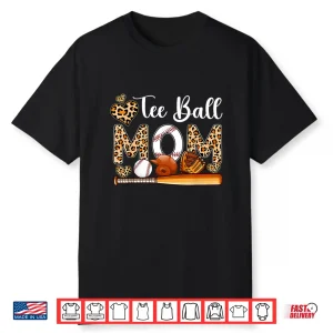 Tee Ball Cute Mom Leopard Costume Baseball Mother’S Day Shirt