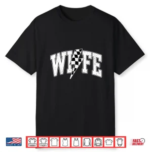 Wife Lightning Bolt Racing Checkered Mother’S Day Varsity Shirt