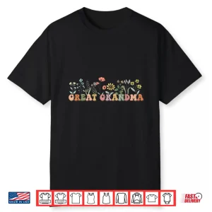 Wildflowers Great Grandma Floral Mother’S Day Great Grandma Shirt
