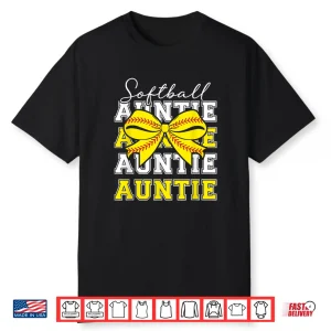 Softball Auntie Coquette Softball Aunt Softball Player Aunt Shirt