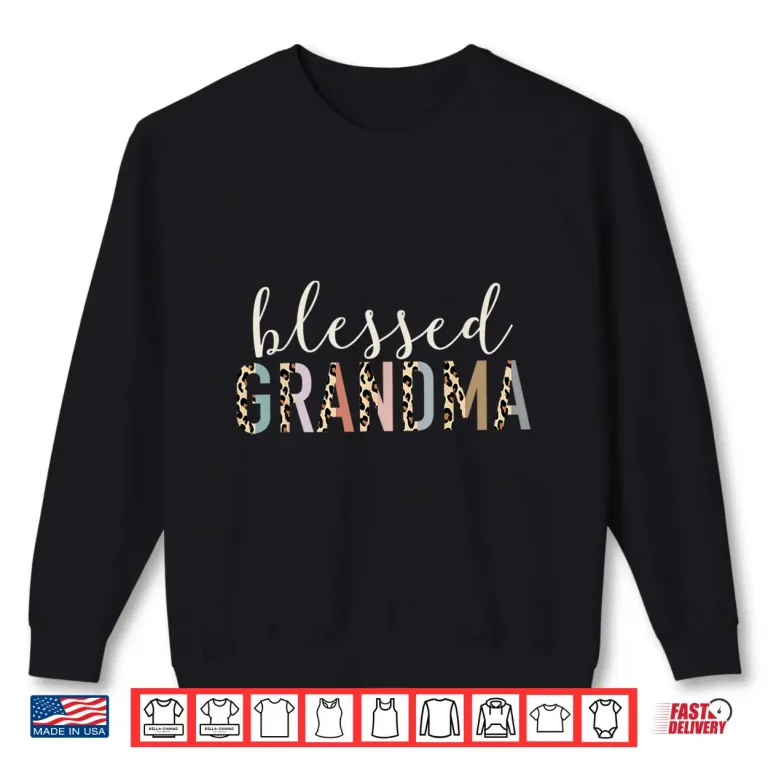 Sweatshirt Blessed Grandma Cute Leopard Print Shirt