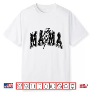 Mama Lightning Bolt Checkered Mother’S Day Varsity For Mom Shirt