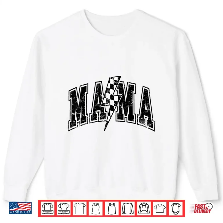 Sweatshirt Mama Lightning Bolt Checkered Mothers Day Varsity For Mom Shirt
