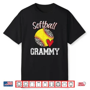 Softball Grammy Leopard Tee Ball Funny Mother’S Day Shirt