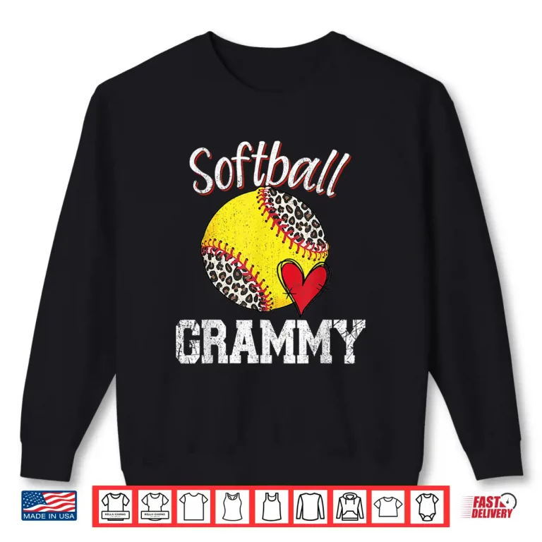 Sweatshirt Softball Grammy Leopard Tee Ball Funny Mothers Day Shirt