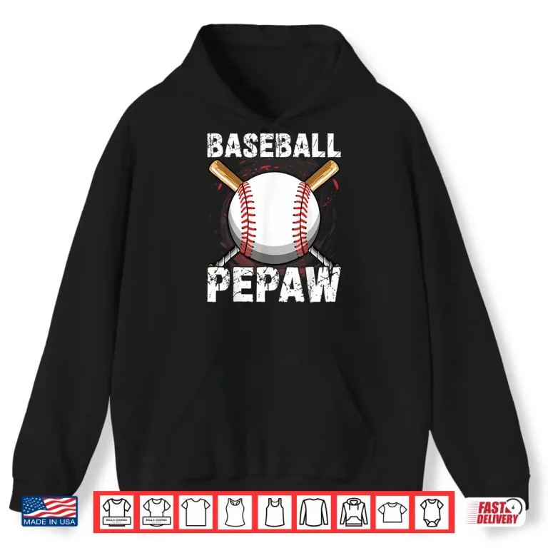 Hoodie Distressed Men Baseball Pepaw Family Fathers Day Shirt