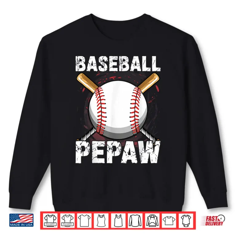 Sweatshirt Distressed Men Baseball Pepaw Family Fathers Day Shirt