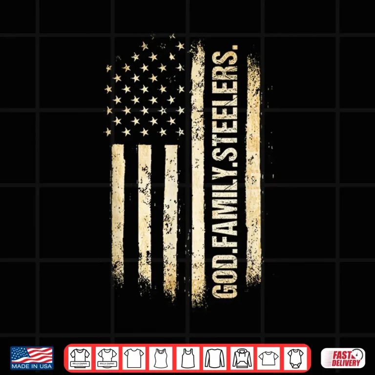 Design God Family Steelers Pro US American Flag Fathers Day Shirt
